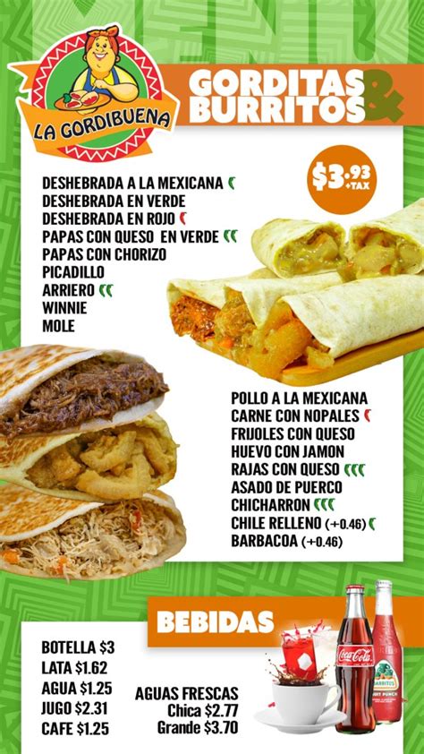 la gordibuena menu